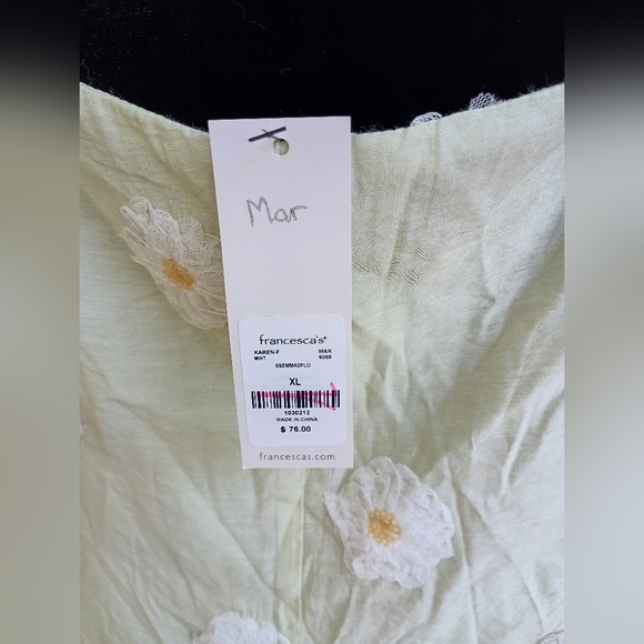 NWT Audrey Parks Floral Puff Sleeve Dress in Cream_XL - Picture 9 of 11